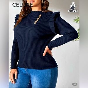 SHEIN Navy Pullover Sweater